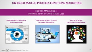 56- tous droits réservés – Juin 2014
ÉQUIPES MARKETING :
TRAVAILLER SUR 3 COMPÉTENCES CLÉS
COMPRENDRE LES NOUVEAUX
PARCOURS D’ACHAT
CONSTRUIRE SA BOITE À OUTILS
DU MARKETING DIGITAL
METTRE EN ŒUVRE
UNE STRATÉGIE CROSSCANAL
UN ENJEU MAJEUR POUR LES FONCTIONS MARKETING
 