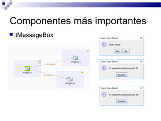 Componentes más importantes
 tMessageBox
 