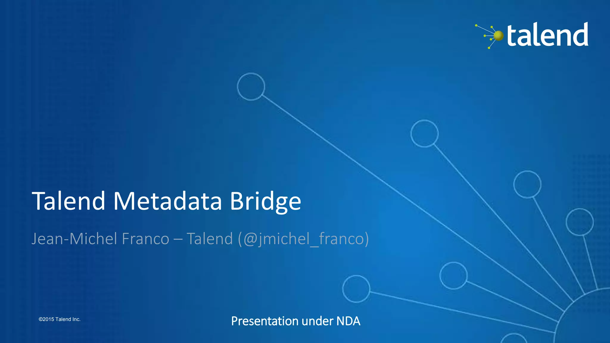 Talend Metadata Bridge PDF Cloud Computing