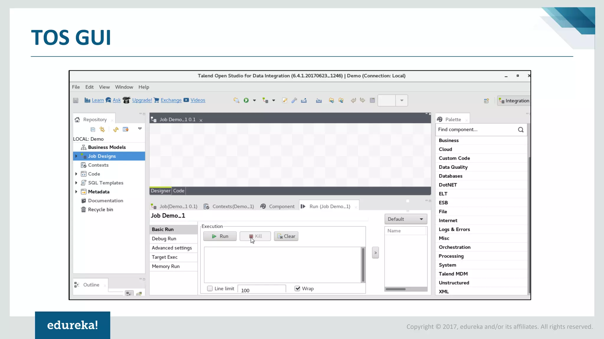 Copyright © 2017, edureka and/or its affiliates. All rights reserved.
TOS GUI
 