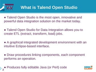 Talend Open Studio Introduction - OSSCamp 2014 | PDF