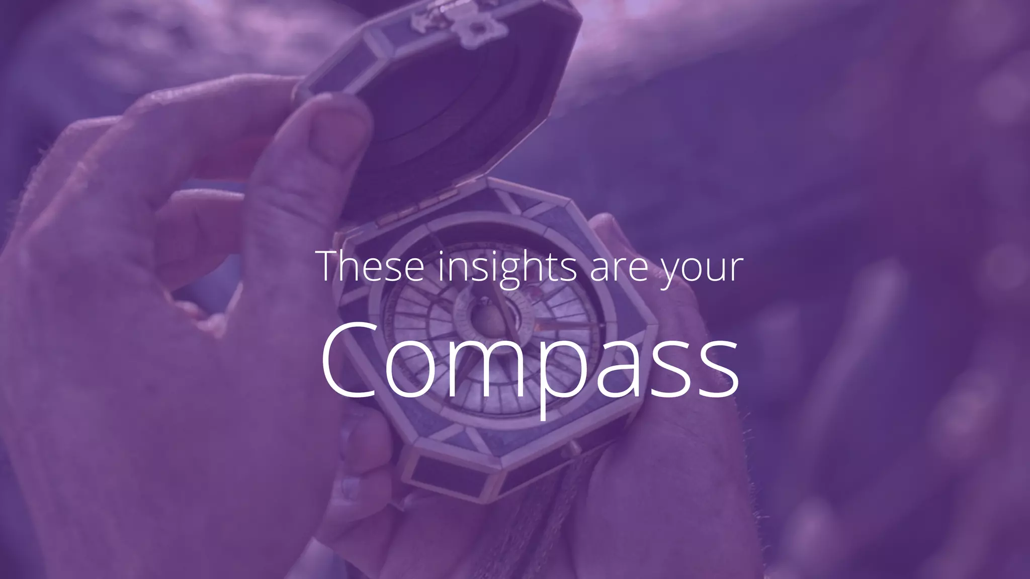 These insights are your
Compass
 