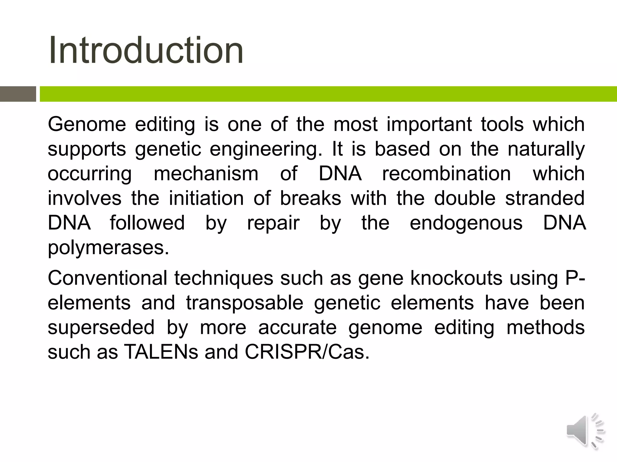 Genem Editing Genome Editing with TALENS | PPTX