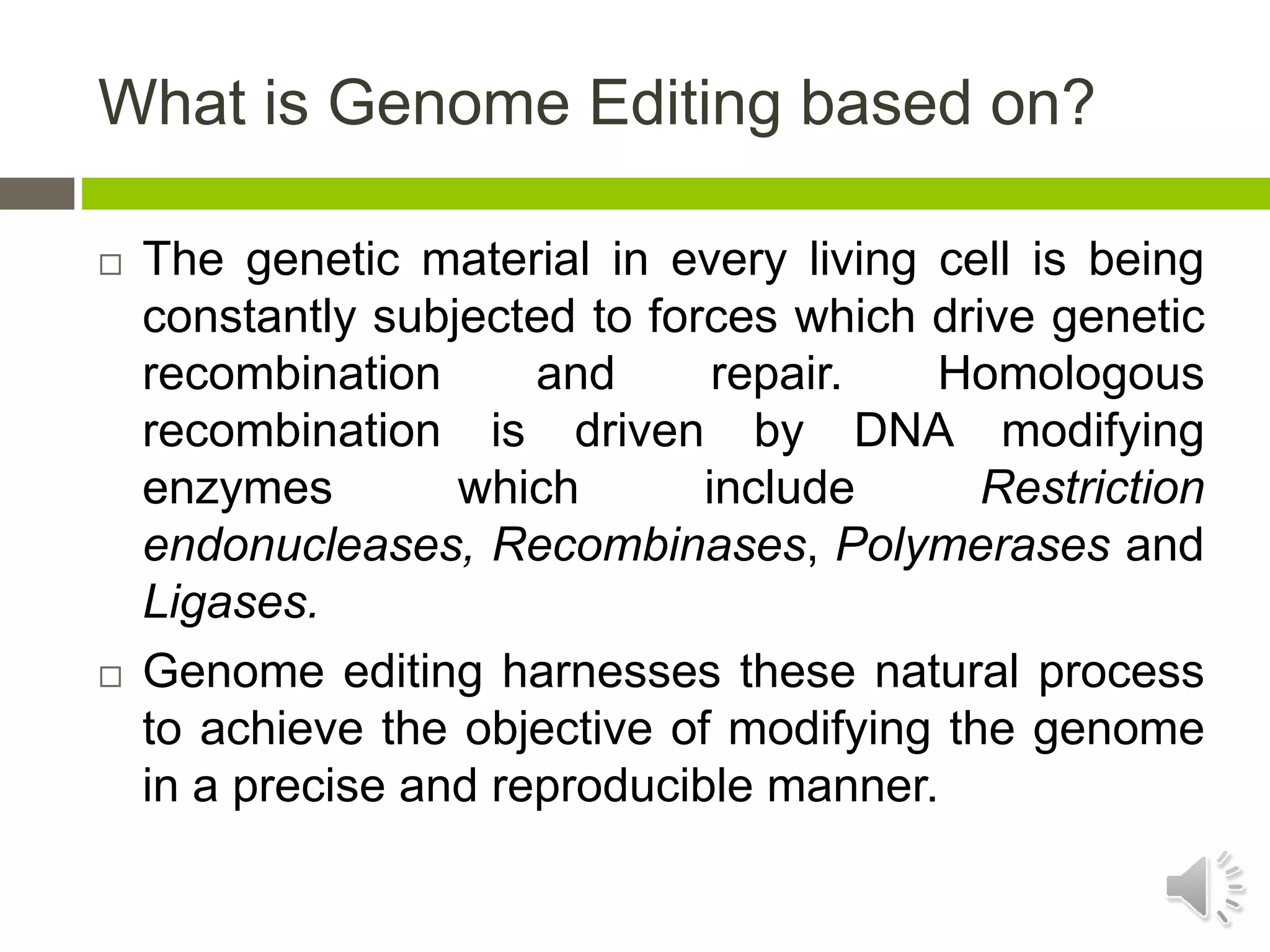 Genem Editing Genome Editing with TALENS | PPTX