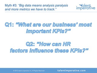 Myth #3: “Big data means analysis paralysis
and more metrics we have to track.”
 