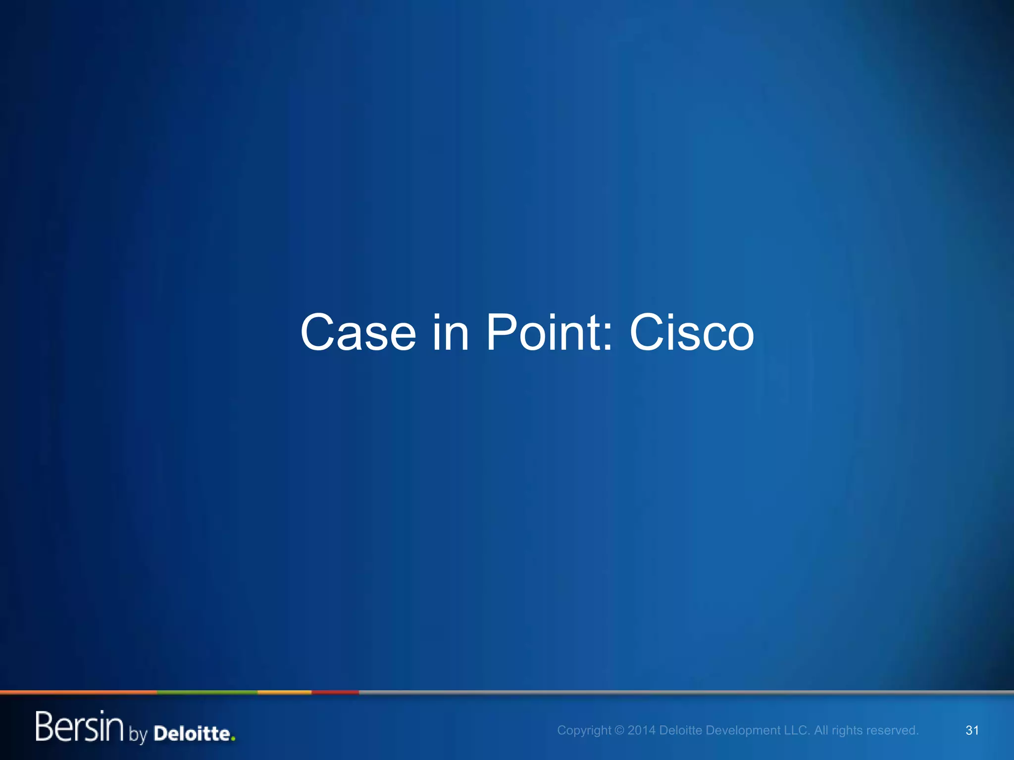 3131
Case in Point: Cisco
 