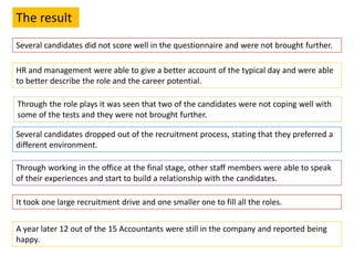 Several candidates dropped out of the recruitment process, stating that they preferred a
different environment.
Through th...