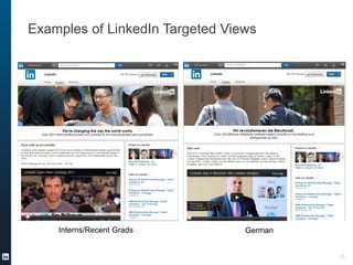 25
Examples of LinkedIn Targeted Views
Interns/Recent Grads German
 