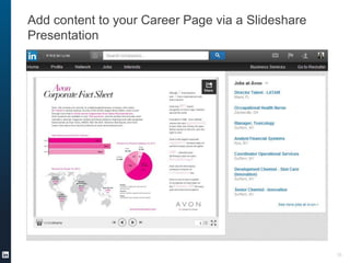 Add content to your Career Page via a Slideshare
Presentation
26
 