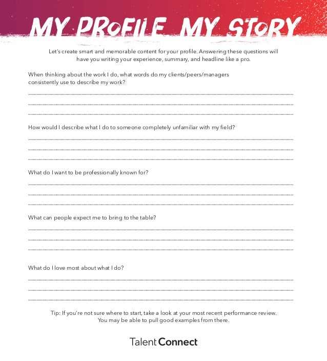 writing your profile