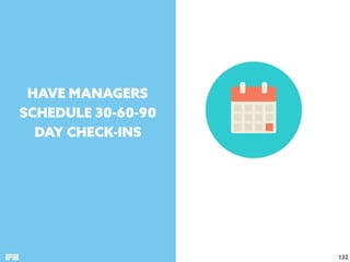 HAVE MANAGERS
SCHEDULE 30-60-90  
DAY CHECK-INS
132
 