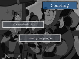 Courting
always-be-hiring
send your people
 