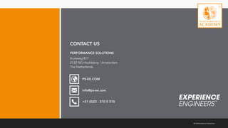CONTACT US
PERFORMANCE SOLUTIONS
Kruisweg 817
2132 NG Hoofddorp / Amsterdam
The Netherlands
PS-EE.COM
info@ps-ee.com
+31 (0)23 - 510 0 510
© Performance Solutions
 