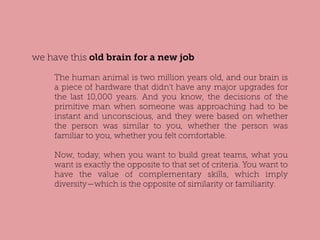 What we talk about
when we talk
about talent
 