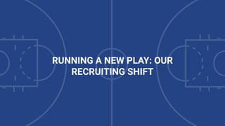 RUNNING A NEW PLAY: OUR
RECRUITING SHIFT
 