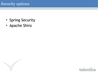 Security options Spring Security Apache Shiro 
