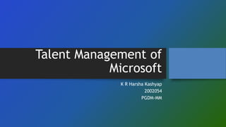 Talent management of Microsoft | PPTX