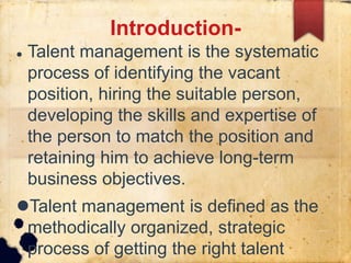 Talent Management Introduction Example Talent Management | PPTX
