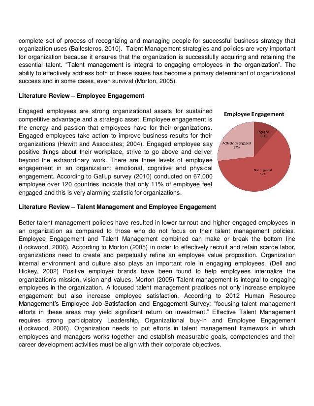 Literature review on engagement