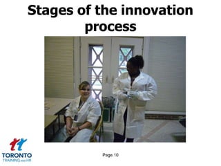 Page 10
Stages of the innovation
process
 