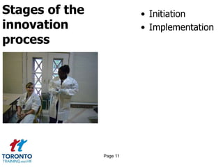 Stages of the
innovation
process
• Initiation
• Implementation
Page 11
 