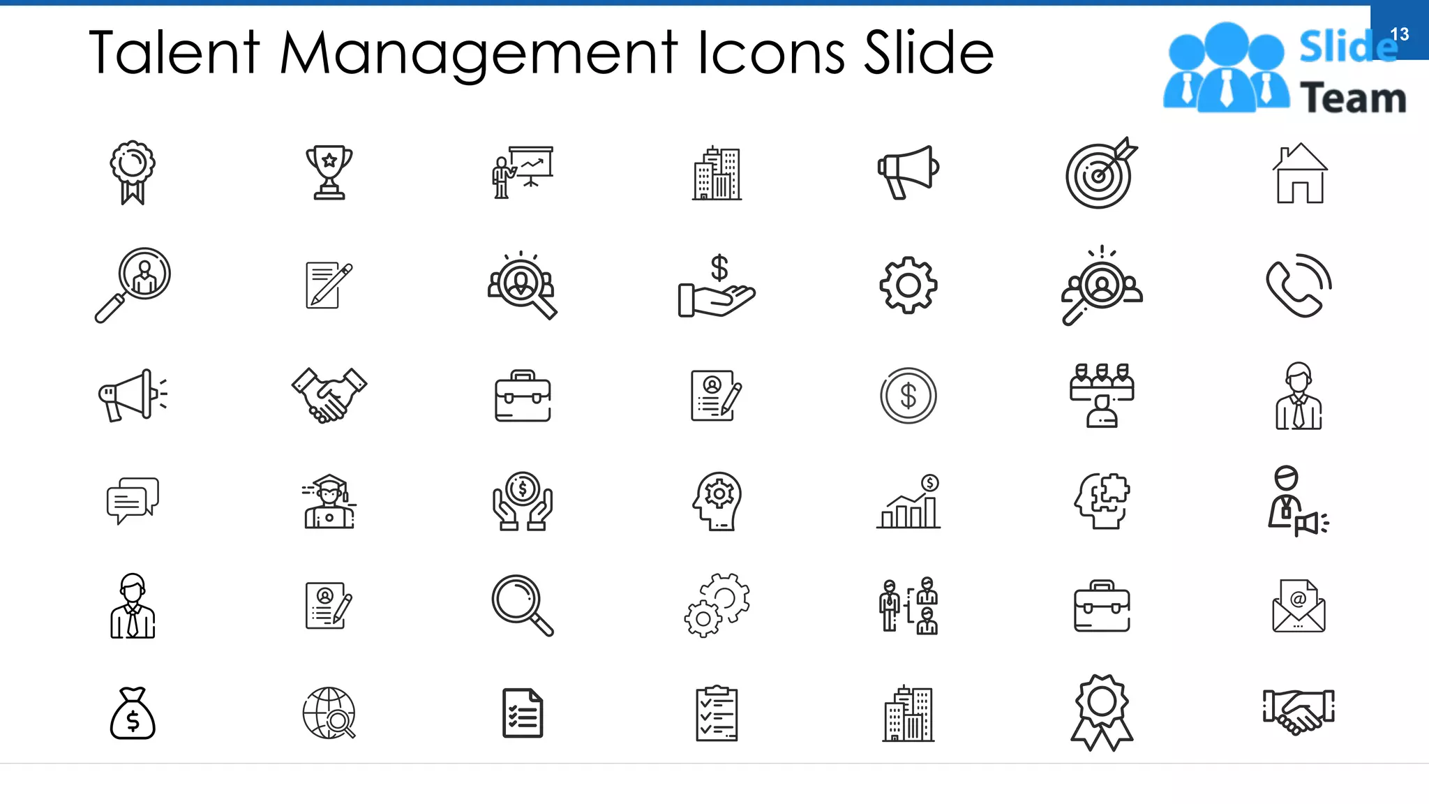 Talent Management Icons Slide
13
 