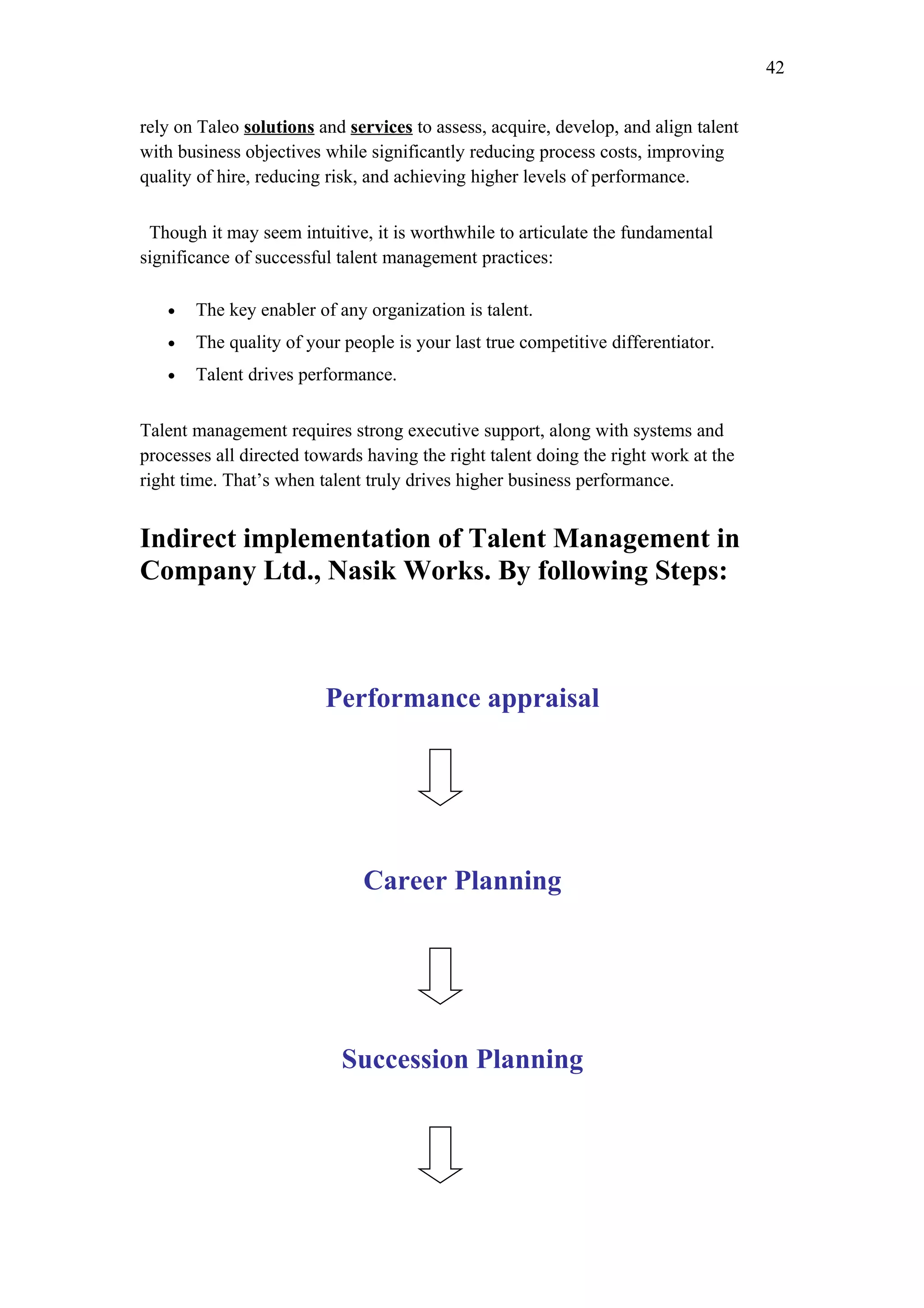 Talent mnagement- MBA(HR) project | DOC