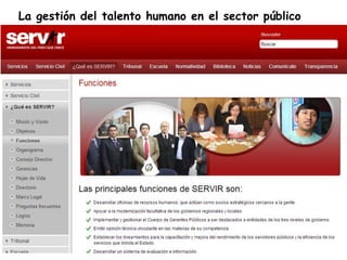 La gestión del talento humano en el sector público 
 