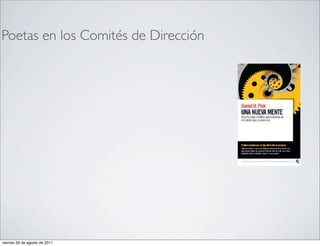 Poetas en los Comités de Dirección




viernes 26 de agosto de 2011
 