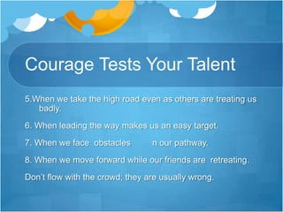  Talent plus perseverance and courage   lesson 4