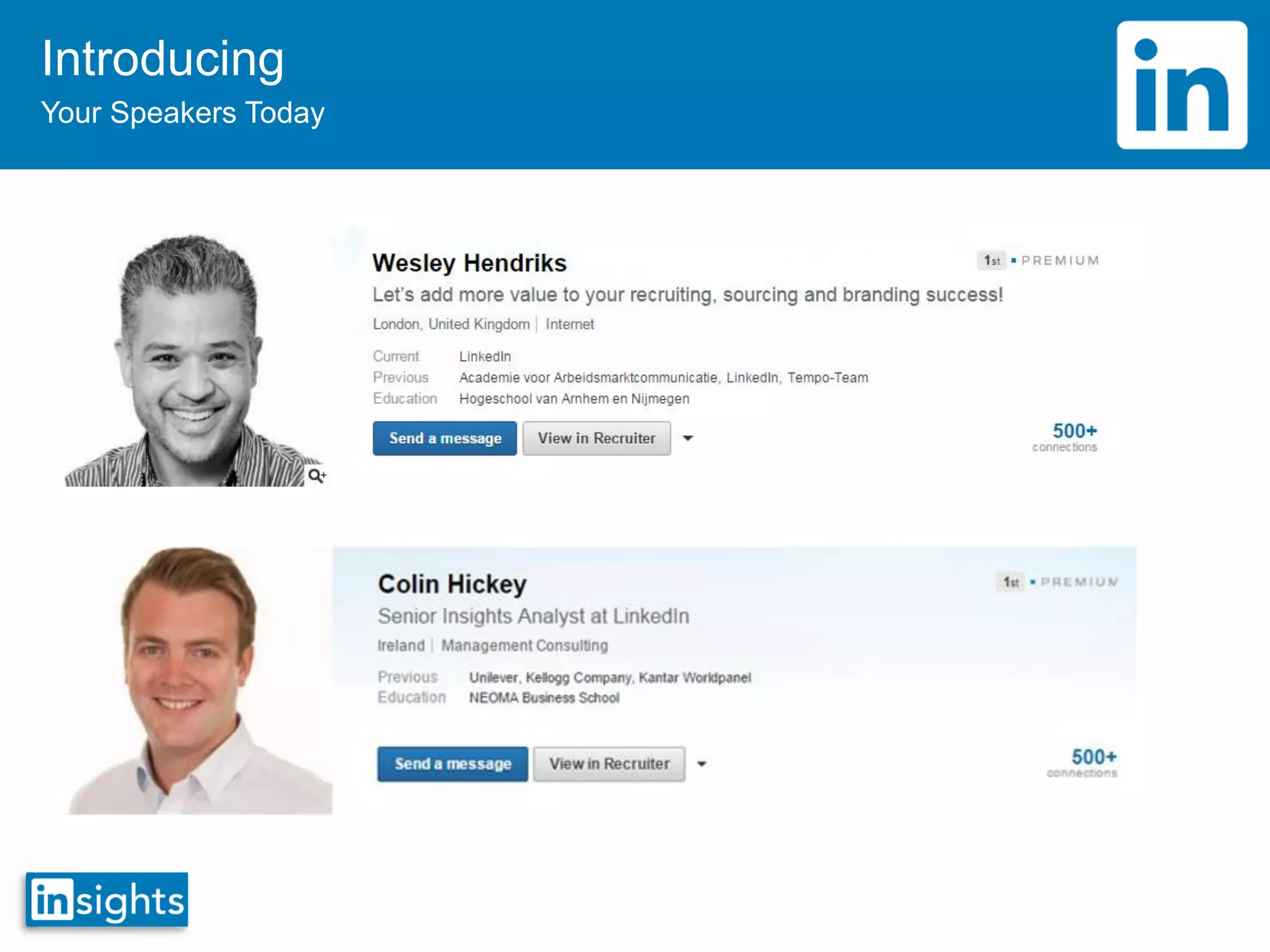 Introducing
Your Speakers Today