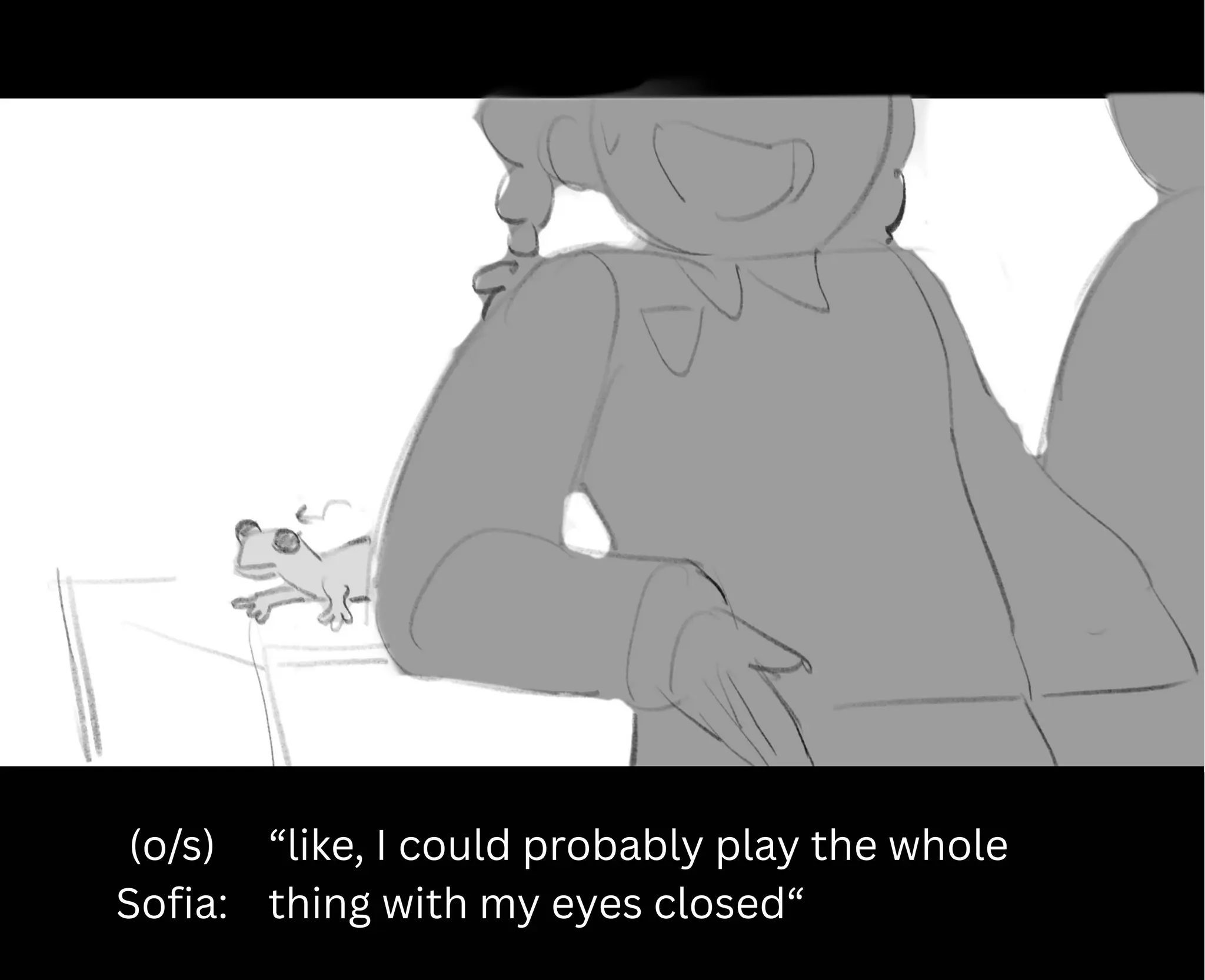 (o/s)
Sofia:
“like, I could probably play the whole
thing with my eyes closed“
 