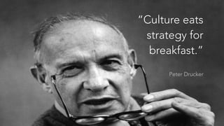 “Culture eats
strategy for
breakfast.”
Peter Drucker
 