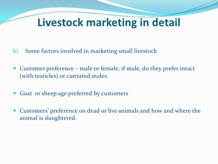 Livestock Marketing and Types of Markets