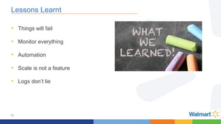 19
Lessons Learnt
• Things will fail
• Monitor everything
• Automation
• Scale is not a feature
• Logs don’t lie
 