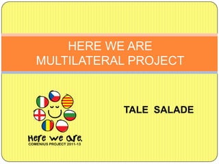 HERE WE ARE
MULTILATERAL PROJECT


           TALE SALADE
 