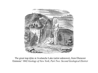The great trap dyke at Avalanche Lake (artist unknown), from Ebenezer Emmons’ 1842  Geology of New York, Part Two: Second ...