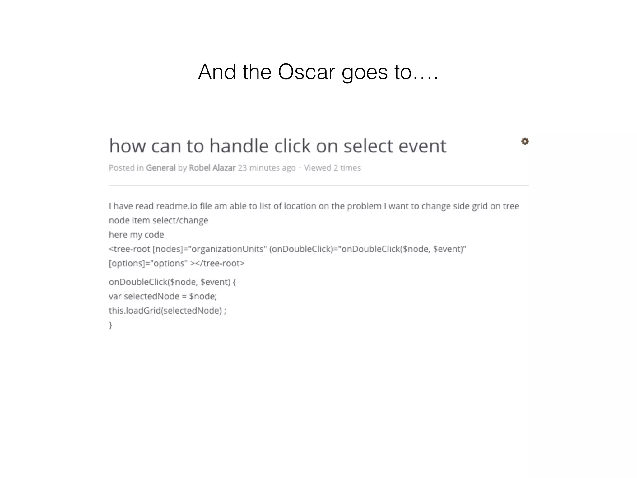 And the Oscar goes to….
 