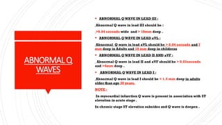 ECG Q wave abnormalities briefly presentation calsspdf | PDF
