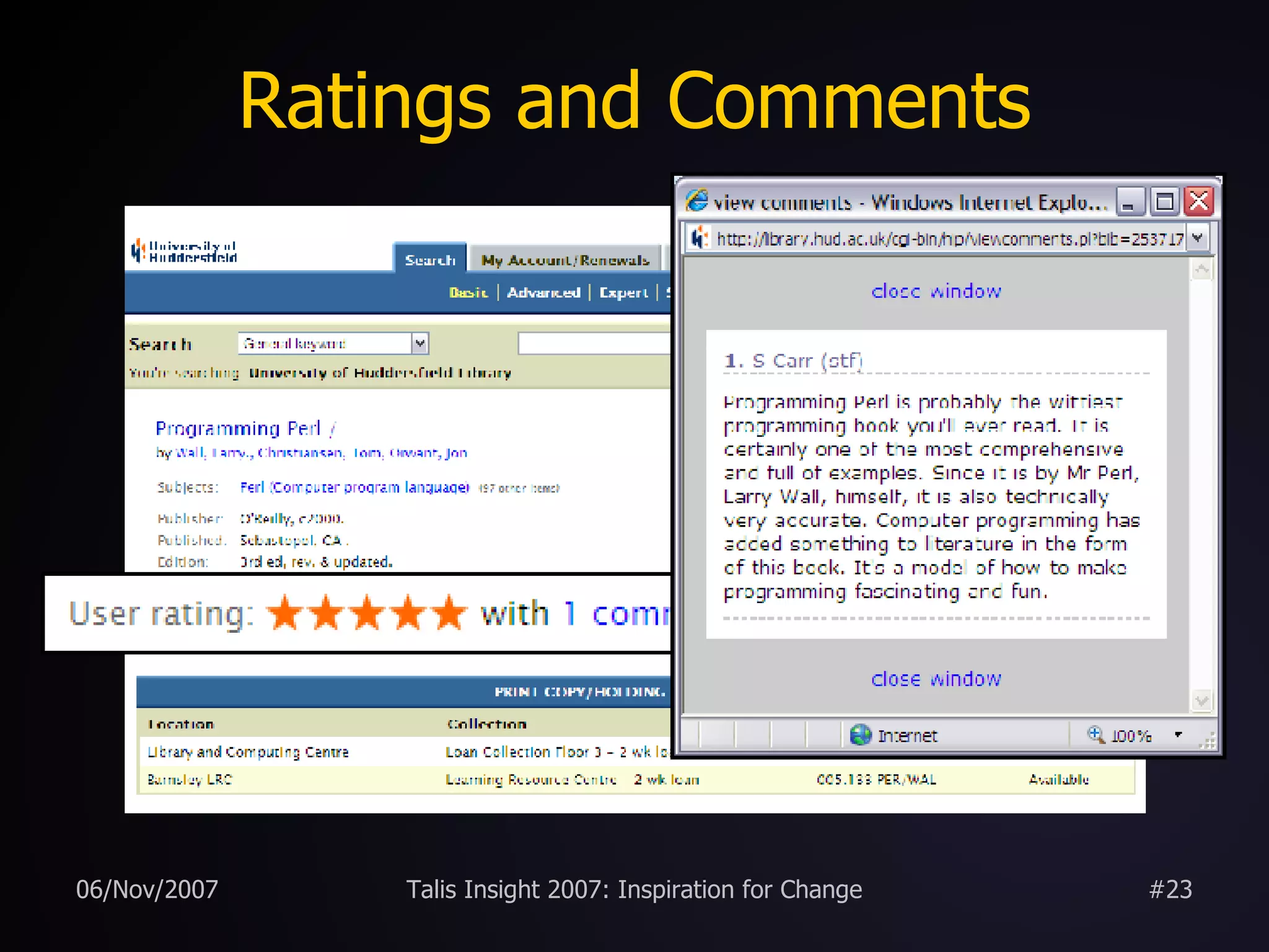 Ratings and Comments 