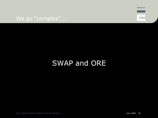 We go “complex”... <ul><li>SWAP and ORE </li></ul>