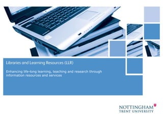 Enhancing life-long learning, teaching and research through
information resources and services




                                                              1
  21 November 2011
 