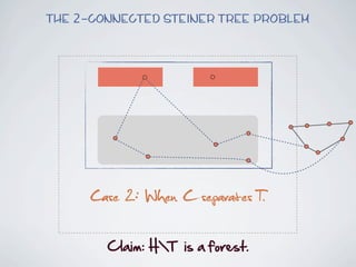 The 2-connected Steiner Tree Problem




      Case 2: When C separates T.

        Claim:  HT    is  a  forest.
 