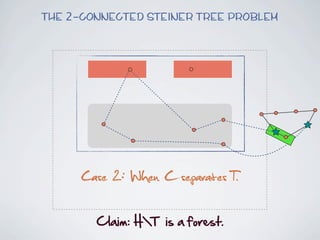 The 2-connected Steiner Tree Problem




      Case 2: When C separates T.

        Claim:  HT    is  a  forest.
 