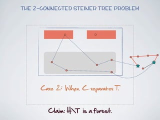 The 2-connected Steiner Tree Problem




      Case 2: When C separates T.

        Claim:  HT    is  a  forest.
 