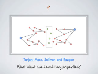 ?




    Tarjan;	 Marx,	 Sullivan	 and	 Razgon
What  about  non-­hereditary  properties?
 