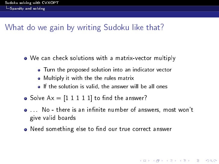 cvxopt size matrix L1 Sudoku