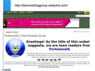 http://teenreadinggroup.wetpaint.com/ 