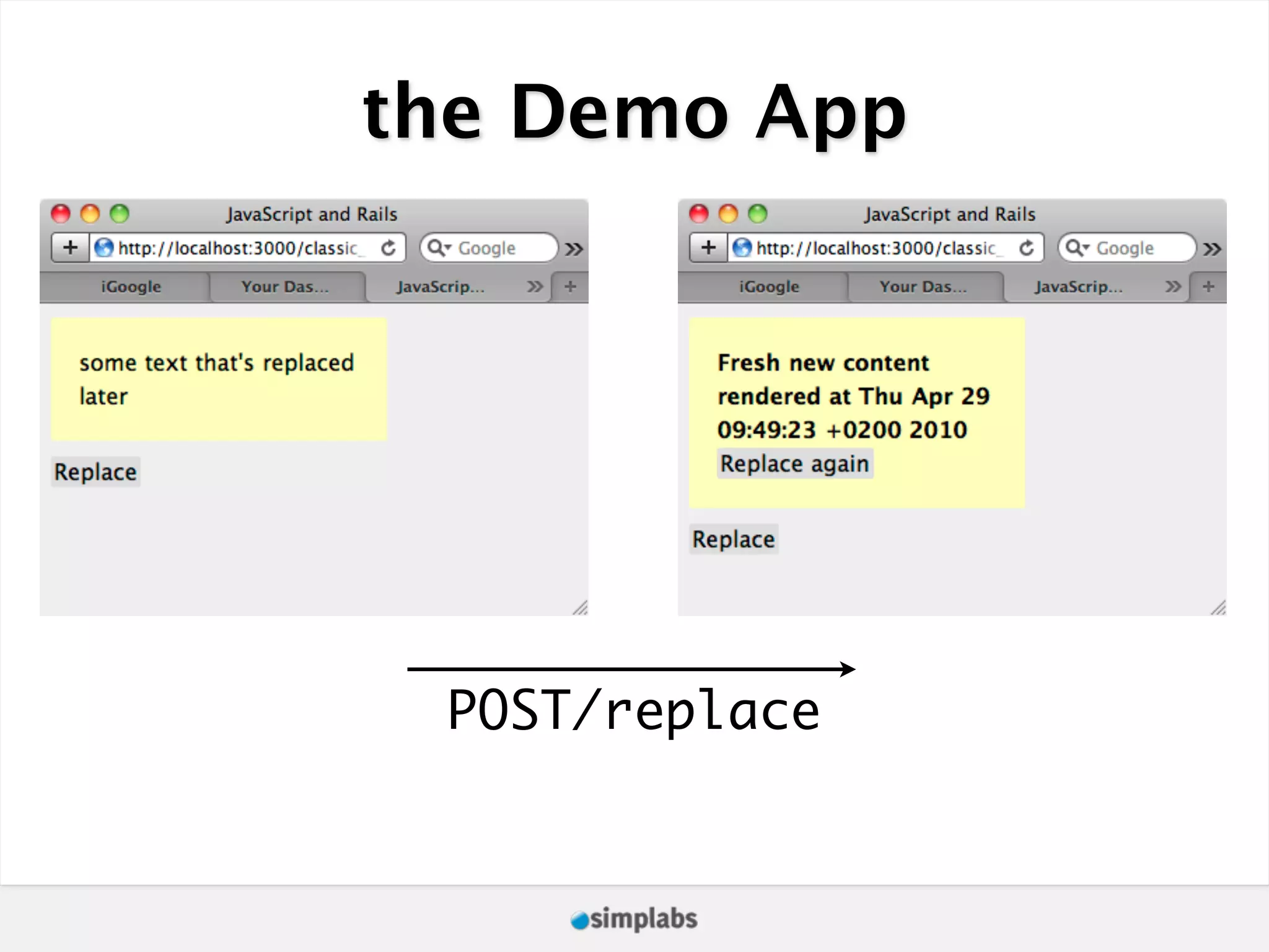 the Demo App POST/replace 