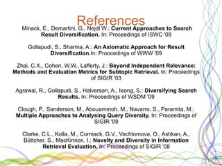 Current Approaches in Search Result Diversification | PPT